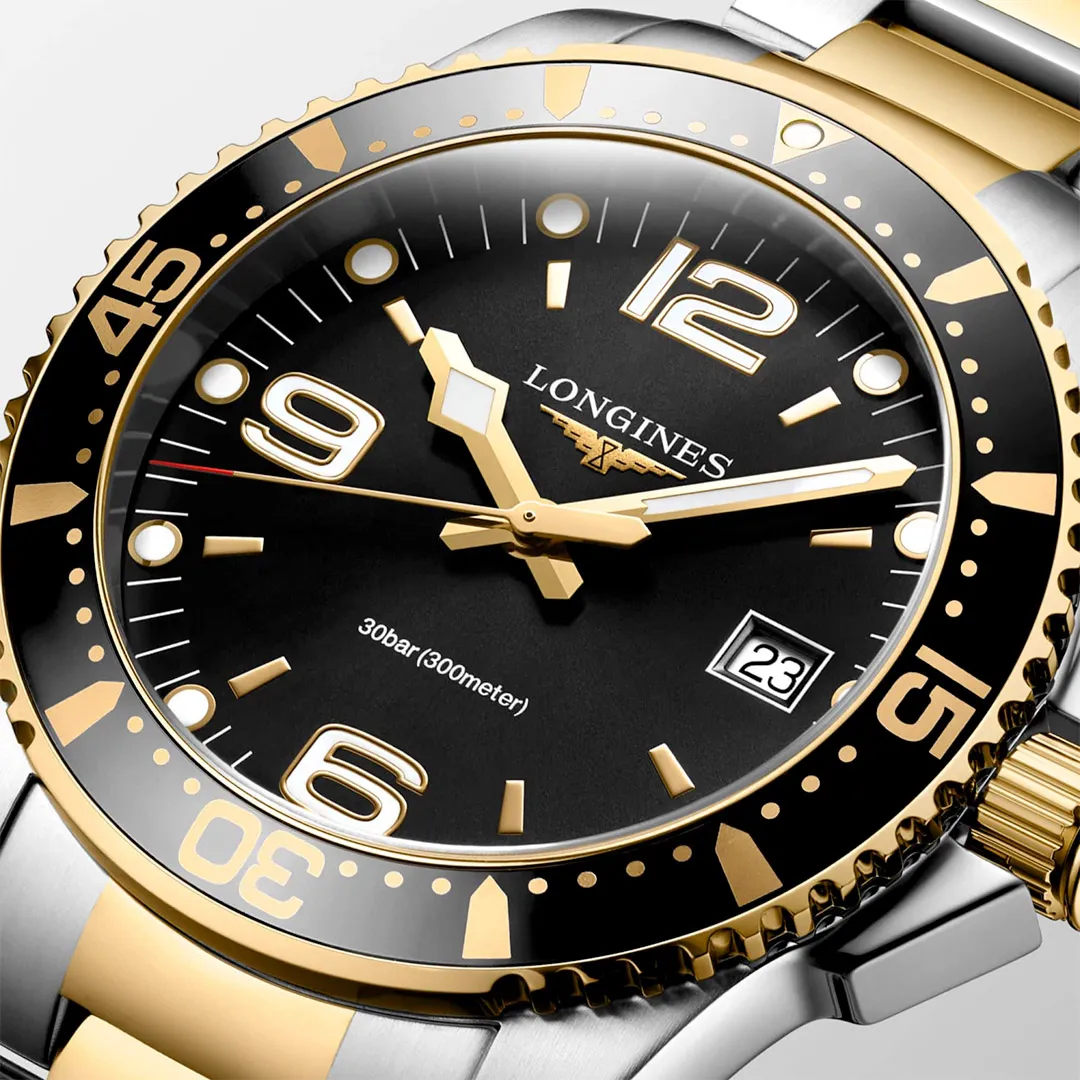 -Orologio Longines HydroConquest Nero e Giallo L37403567