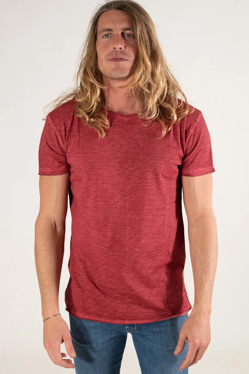  1921 T-shirt rossa Basic 1921 cotone slavato made in italy  