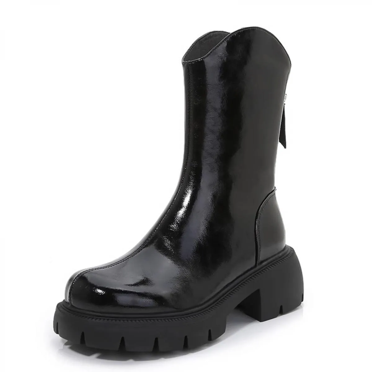 2023 inverno tacco medio scarpe da donna stivaletti Chelsea alla caviglia abito alla moda stivali da moto Goth nuova tendenza Ca
