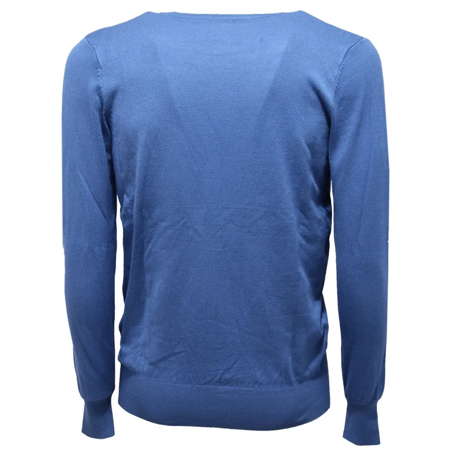 8739U maglione uomo AKASAWA azzurro cotone sweater cotton men