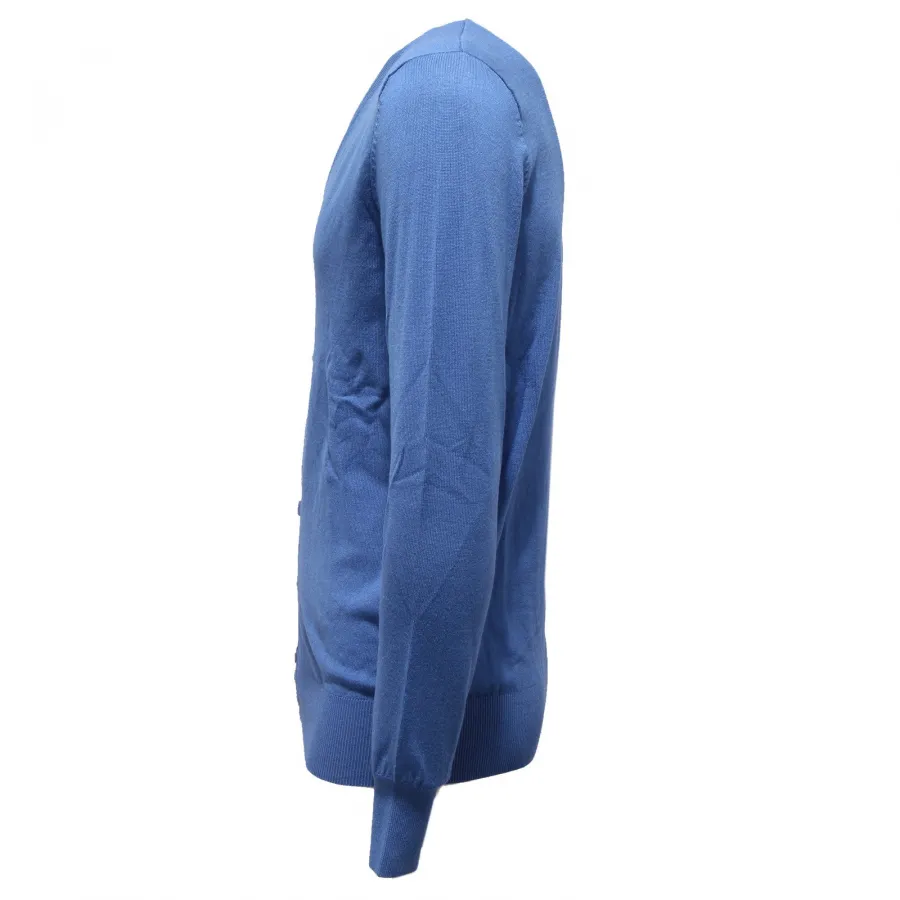 8739U maglione uomo AKASAWA azzurro cotone sweater cotton men