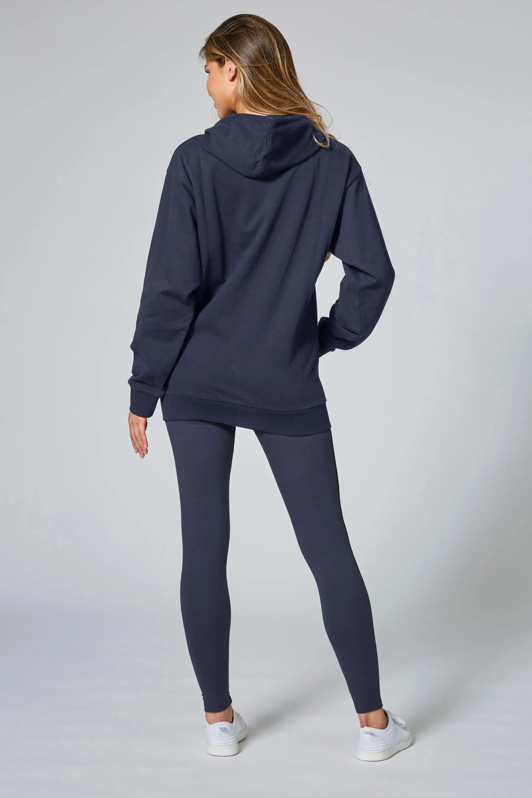 A righe - Felpa a pannelli con zip e cappuccio    