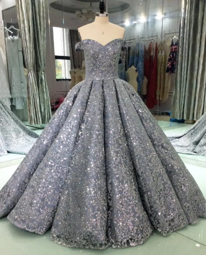 Abiti da sera con paillettes glitter di lusso Abito da ballo lungo Sparkly Arabia Saudita Abiti da sera da sera formale da donna