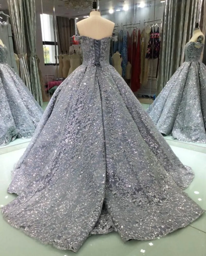Abiti da sera con paillettes glitter di lusso Abito da ballo lungo Sparkly Arabia Saudita Abiti da sera da sera formale da donna