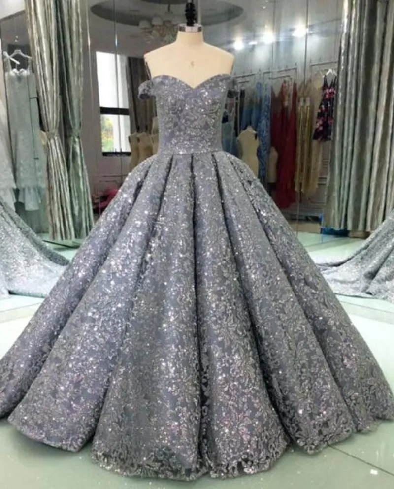 Abiti da sera con paillettes glitter di lusso Abito da ballo lungo Sparkly Arabia Saudita Abiti da sera da sera formale da donna