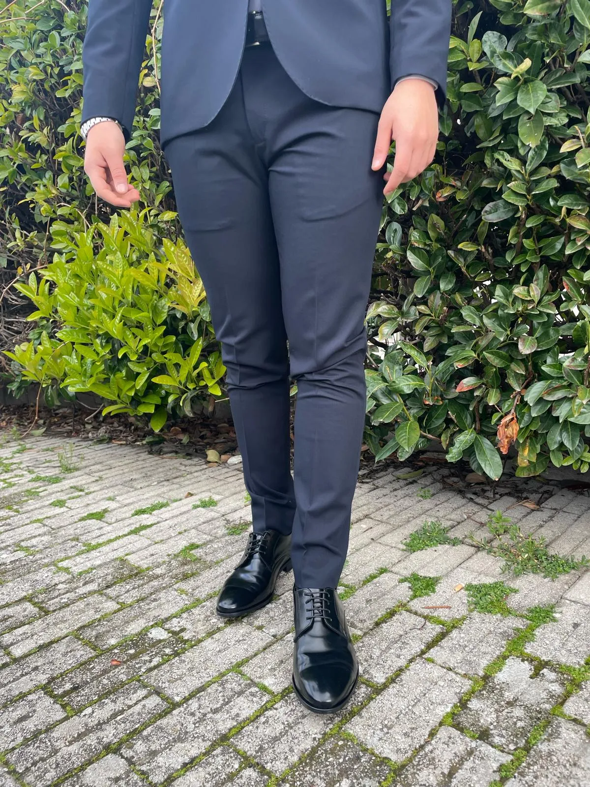 Abito 2 pezzi completo revers di raso tessuto elasticizzato mod. Hamsik  S17 Milano