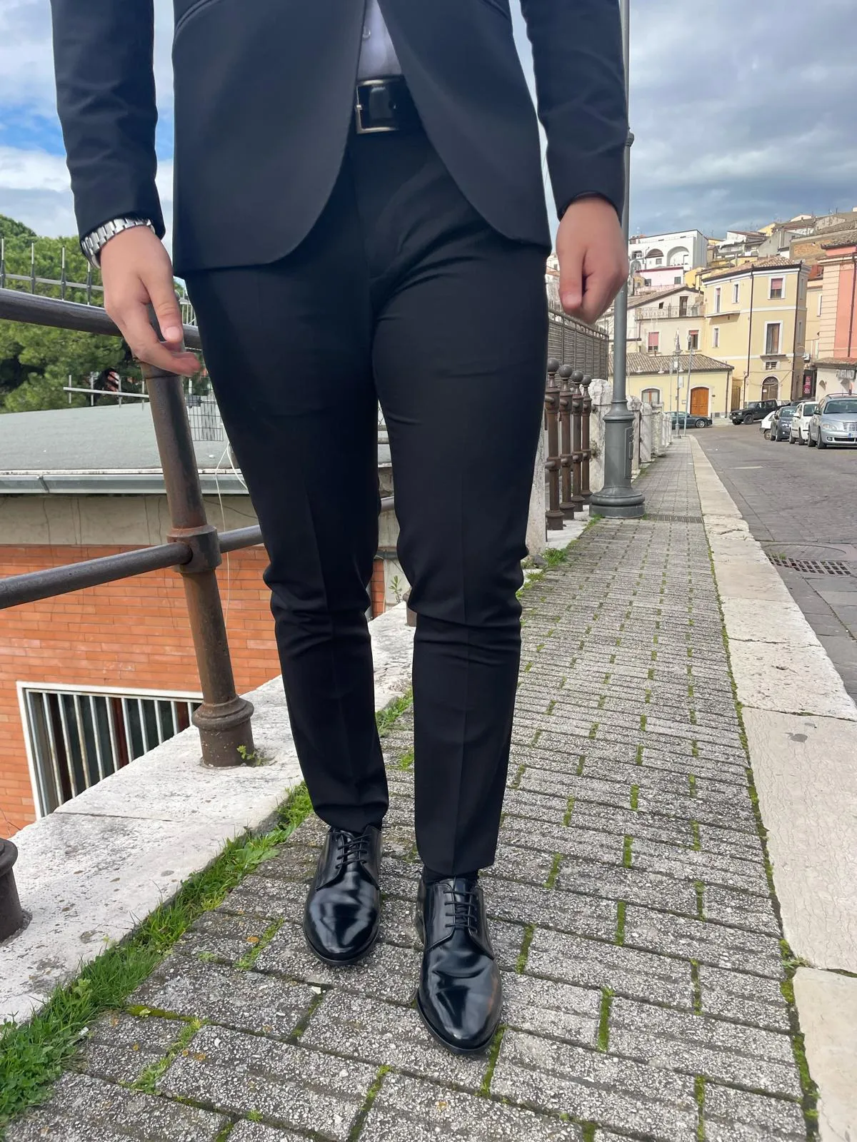 Abito 2 pezzi completo revers di raso tessuto elasticizzato mod. Hamsik  S17 Milano