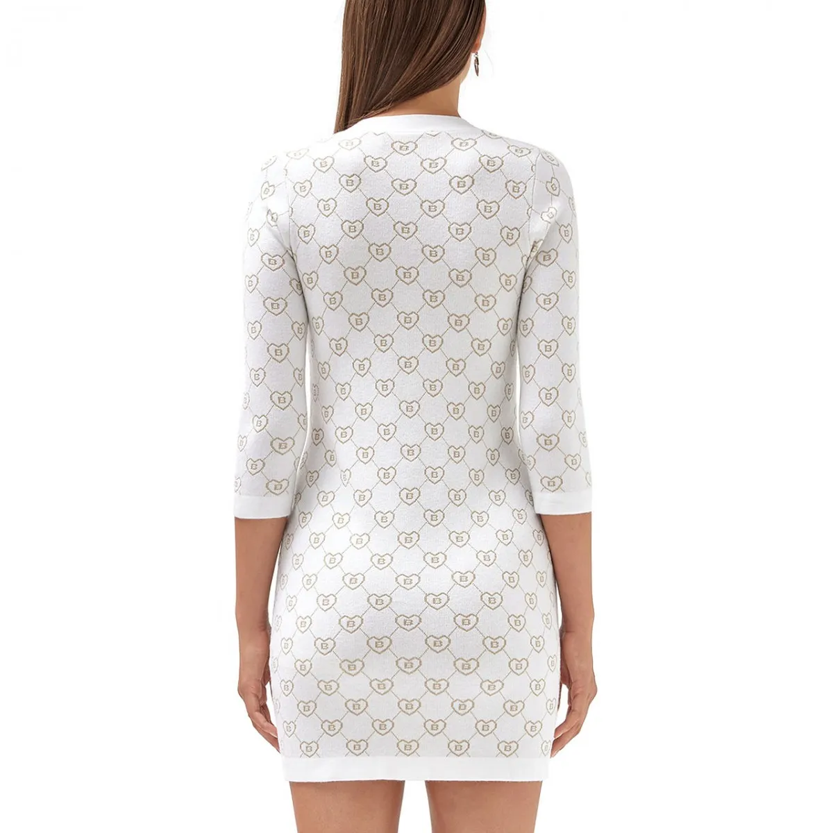 Abito In Maglia Jacquard Con Logo