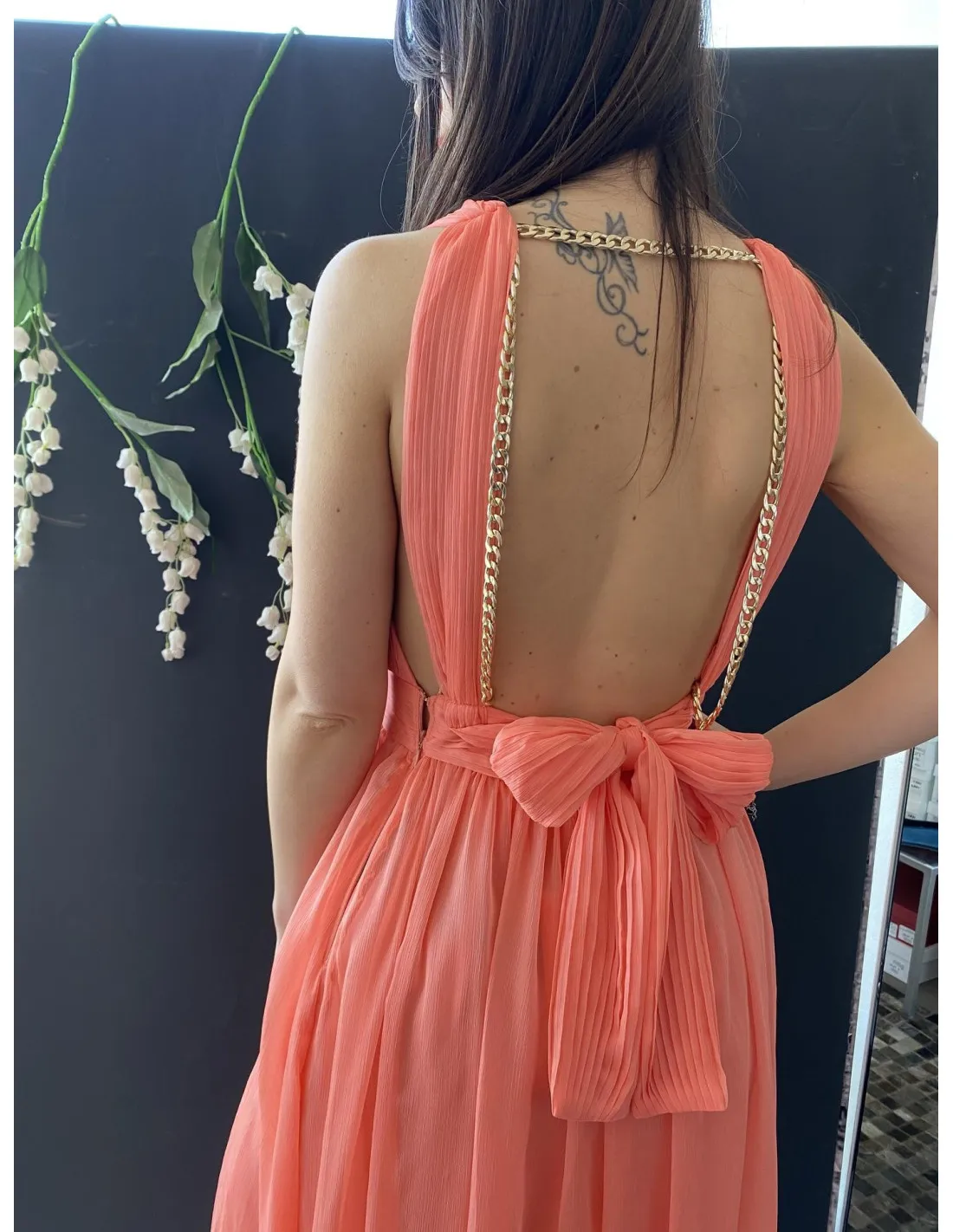 Abito lungo arancio donna Ubani Kocca