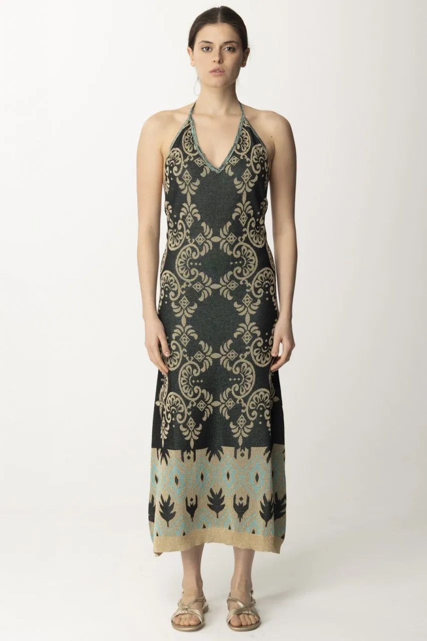 Abito lungo in maglia jacquard Fantasia
