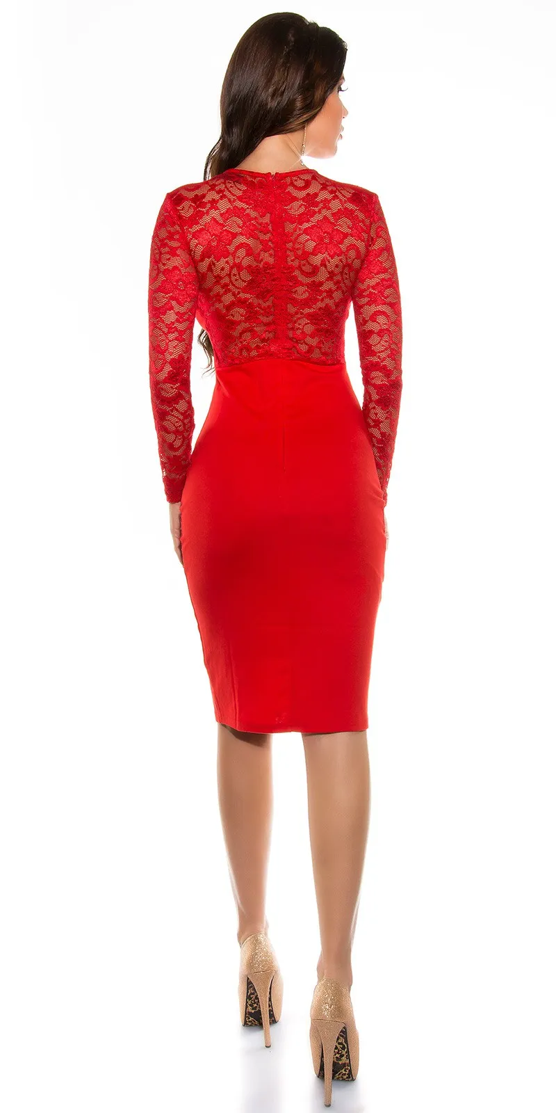 Abito midi AM018 rosso