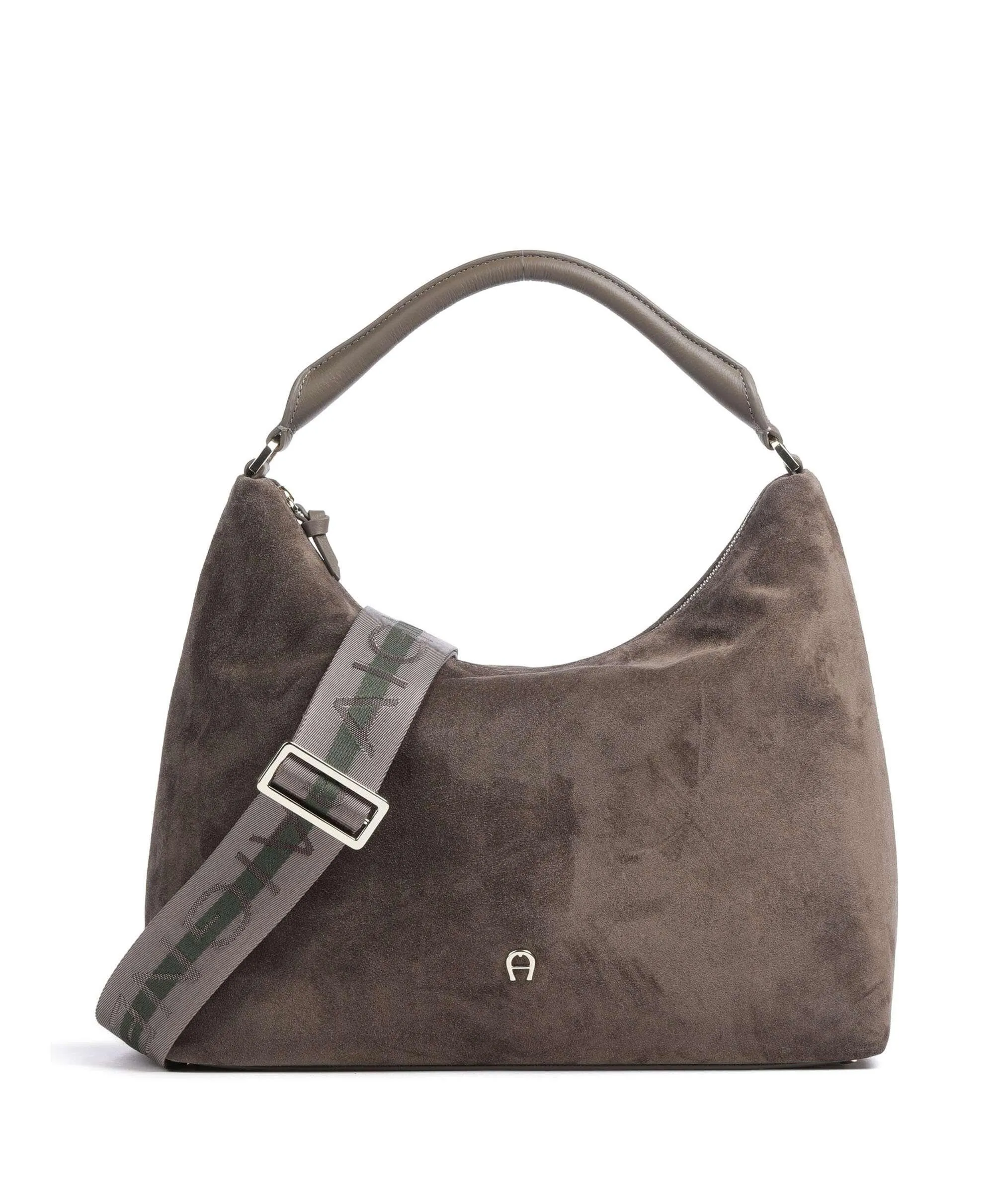  Aigner Zita M Borsa hobo pelle ruvida marrone scuro  