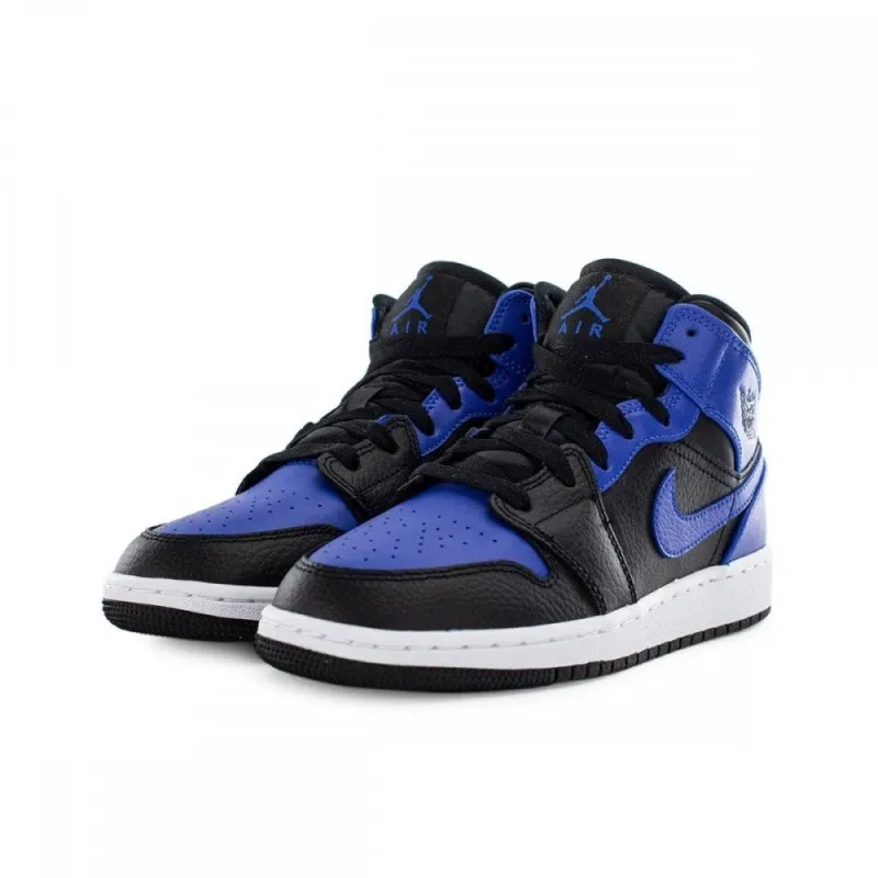 Air Jordan 1 Mid Bambino Nero-Blu