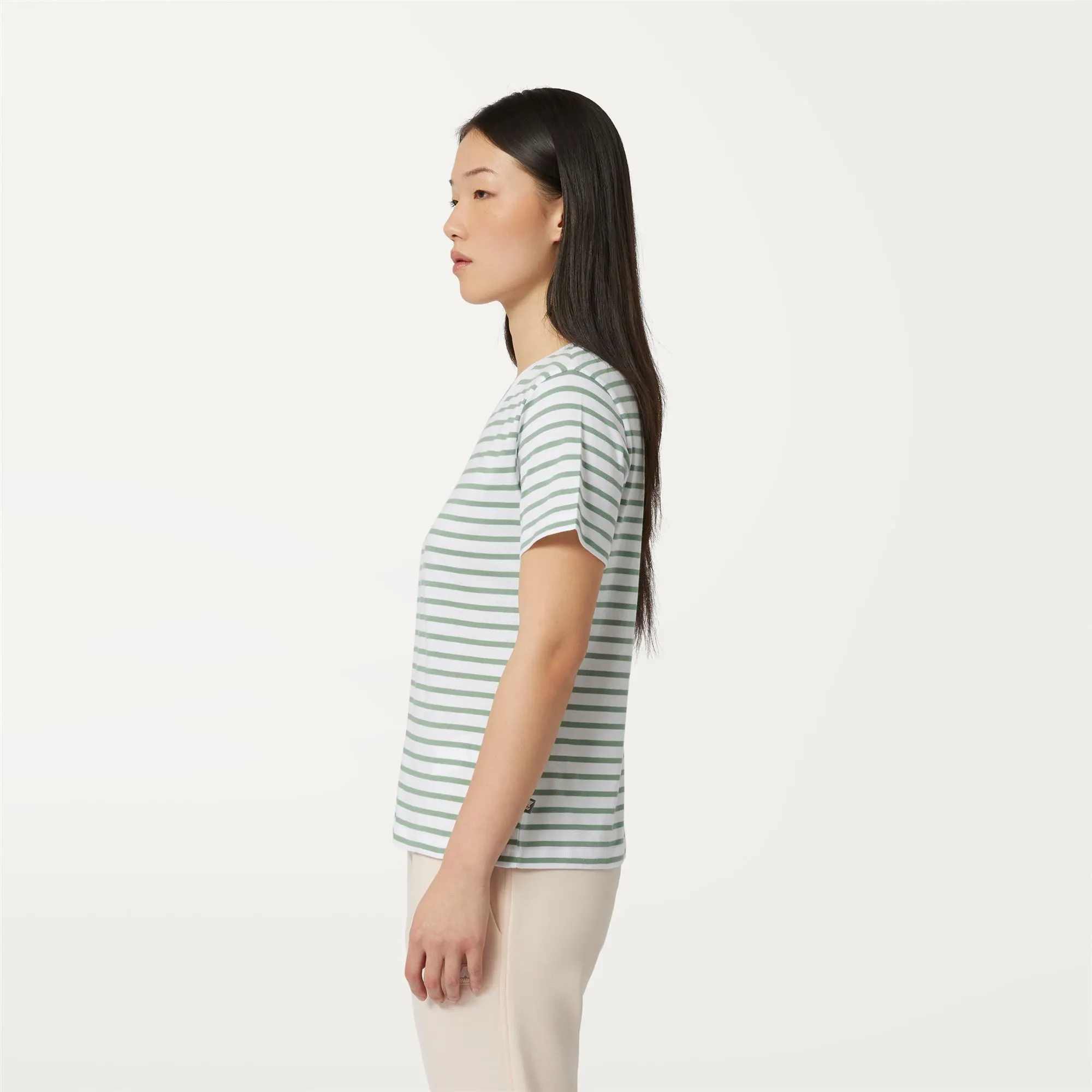 AMALIA STRIPES WHITE-GREEN FJORD