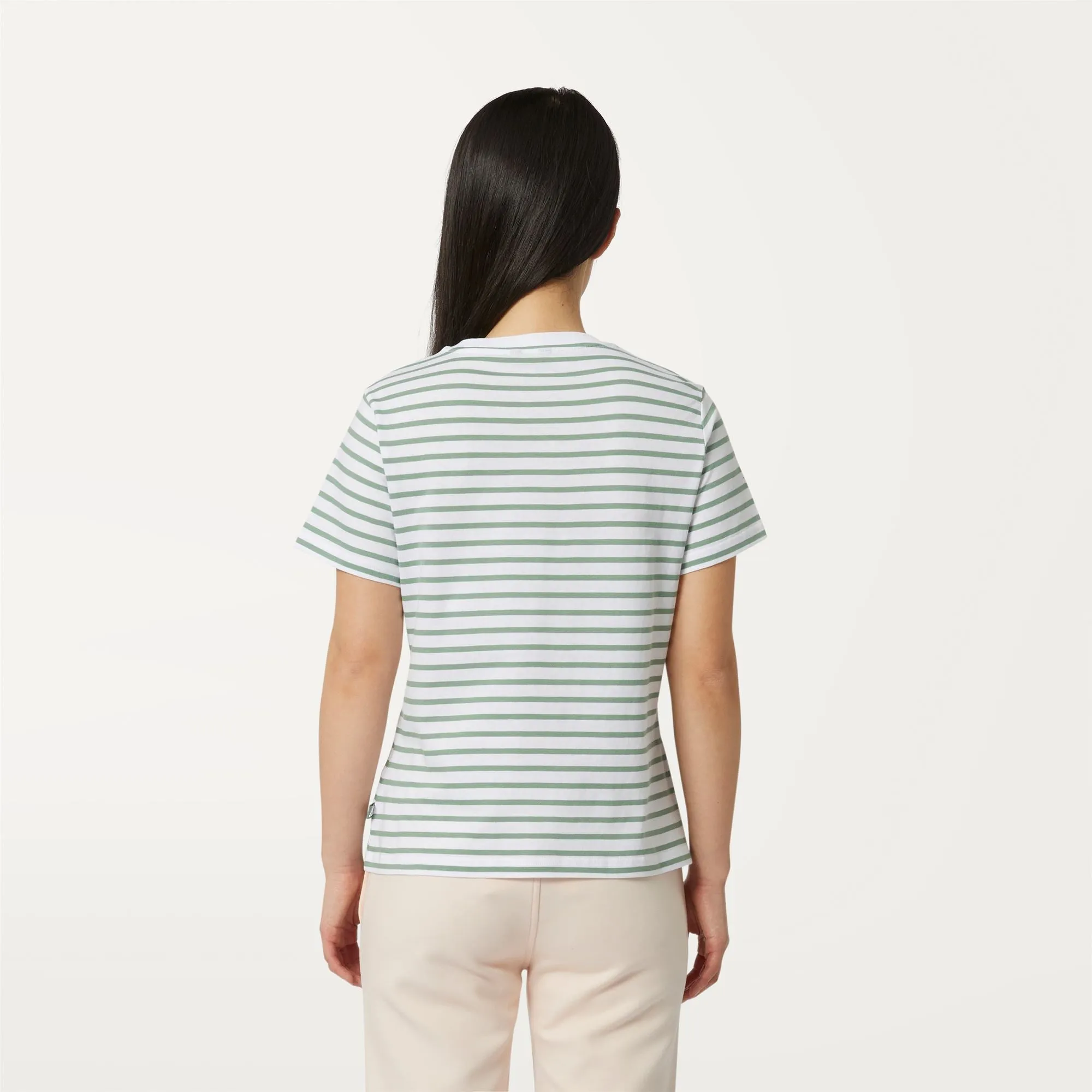AMALIA STRIPES WHITE-GREEN FJORD