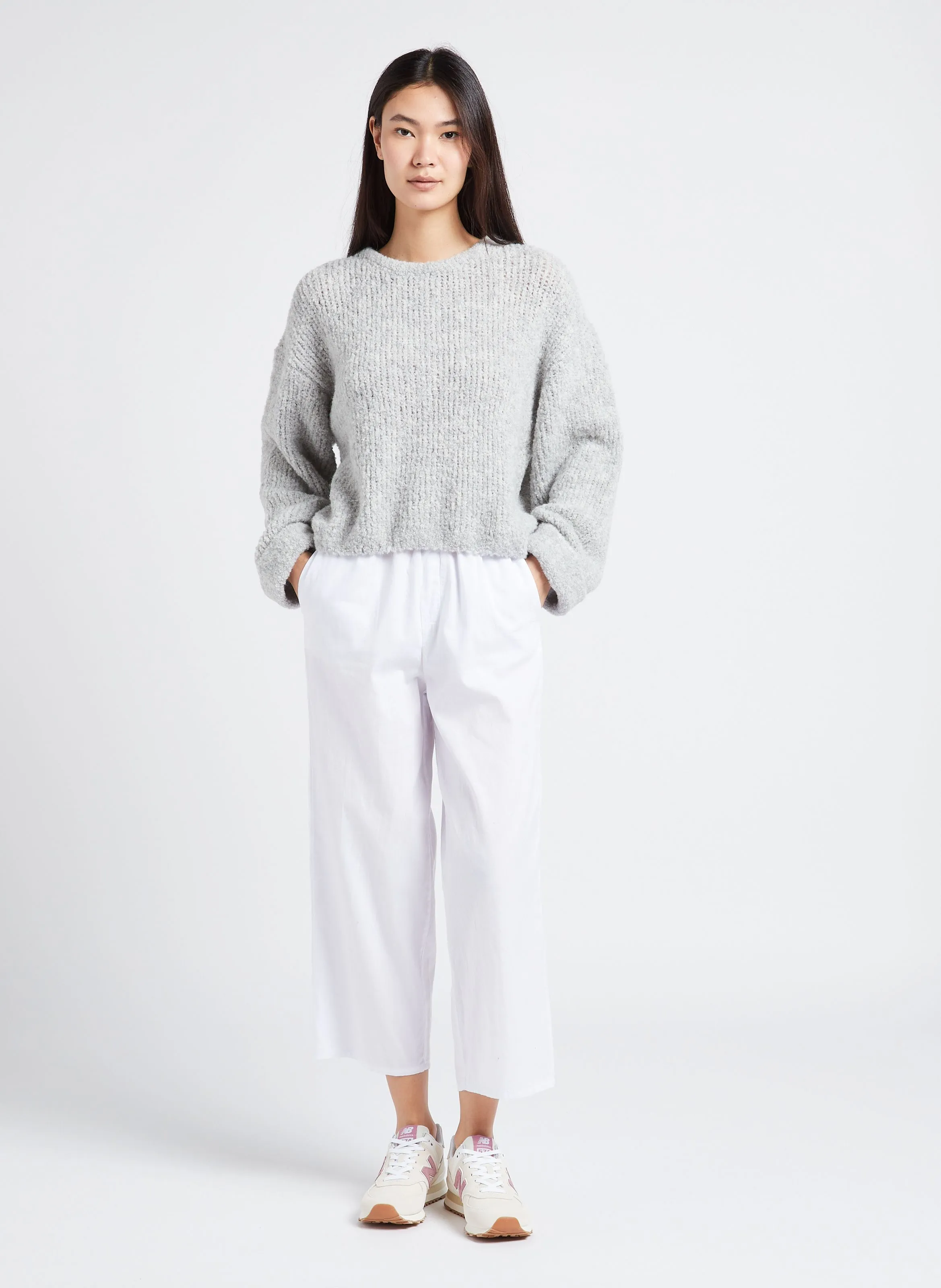  AMERICAN VINTAGE   ZOLLY - Maglione ampio scollo tondo in lana | Grigio