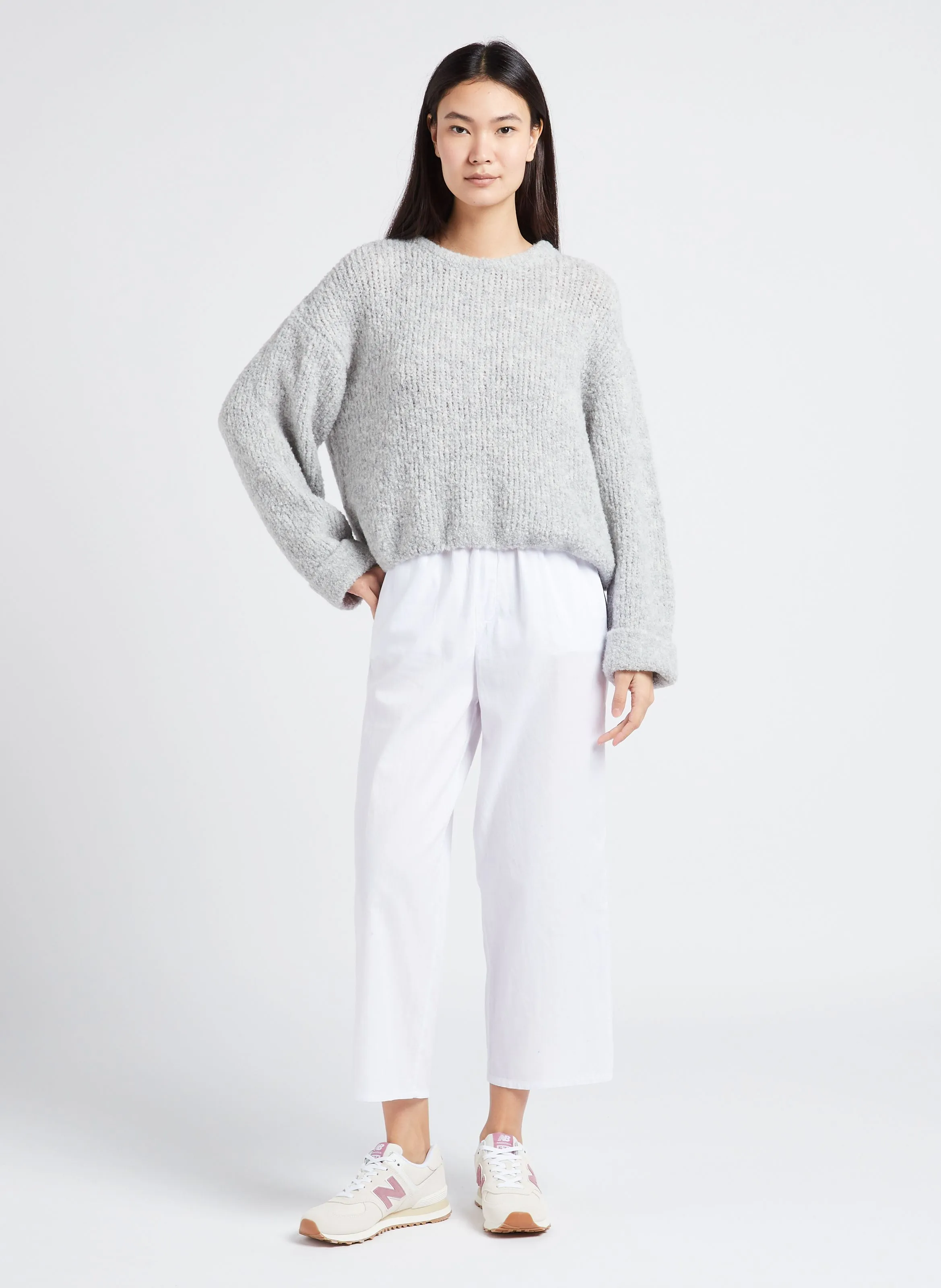  AMERICAN VINTAGE   ZOLLY - Maglione ampio scollo tondo in lana | Grigio