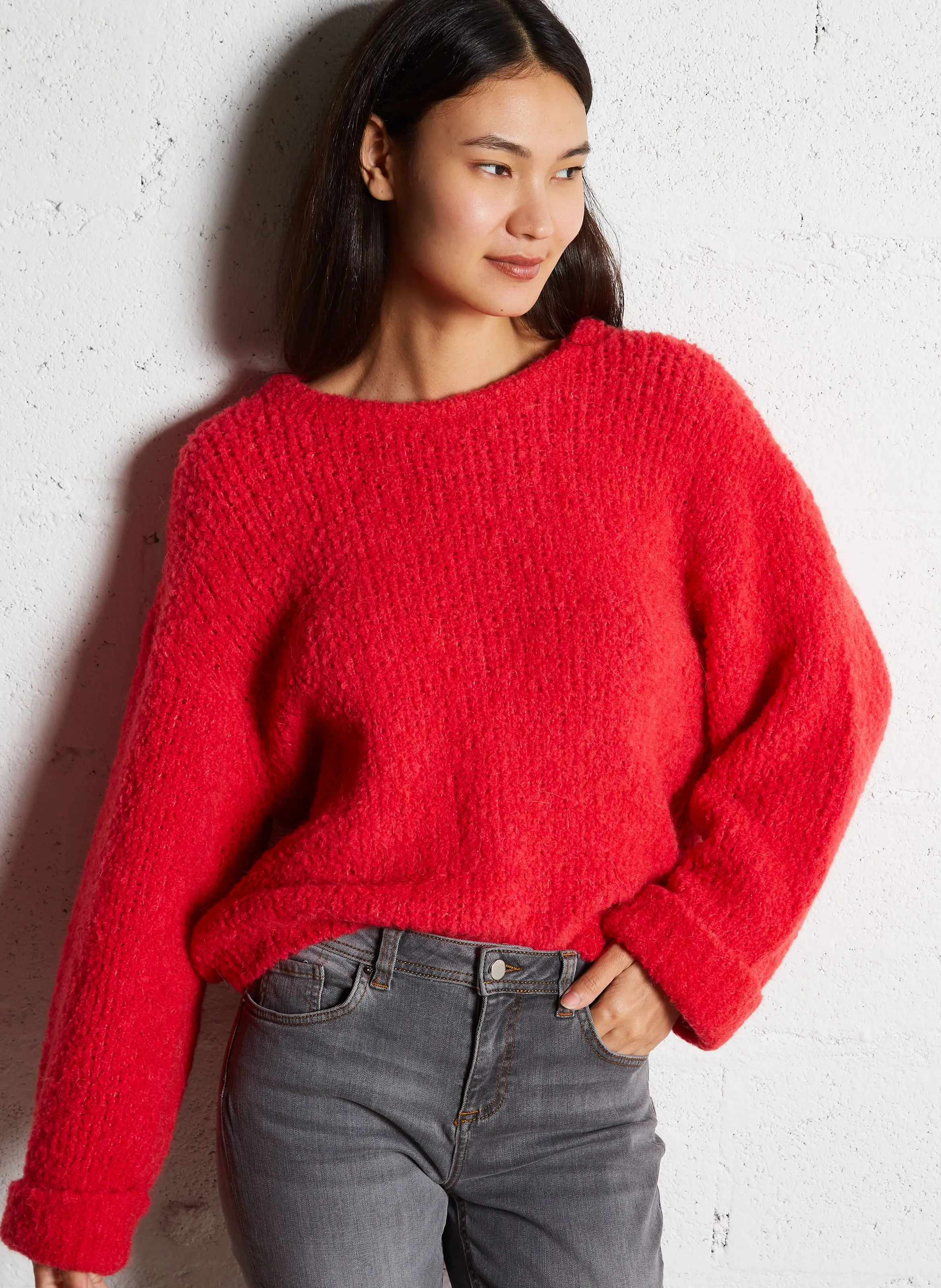  AMERICAN VINTAGE   ZOLLY - Maglione ampio scollo tondo in lana | Rosa