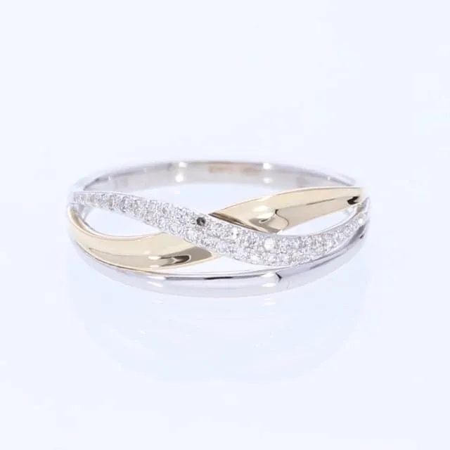 Anello Fascia Sophia Oro Bicolore 375/1000 Diamante Bianco 0,11 ct 1418762