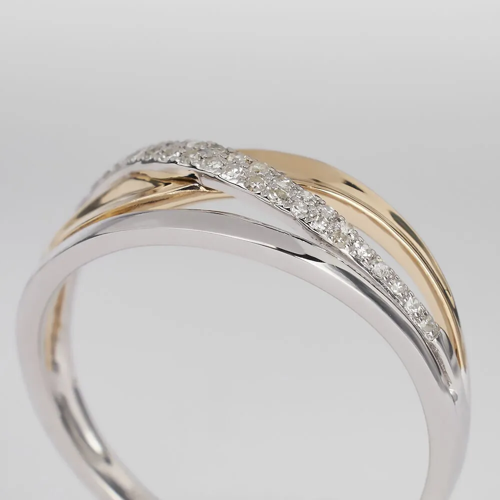 Anello Fascia Sophia Oro Bicolore 375/1000 Diamante Bianco 0,11 ct 1418762