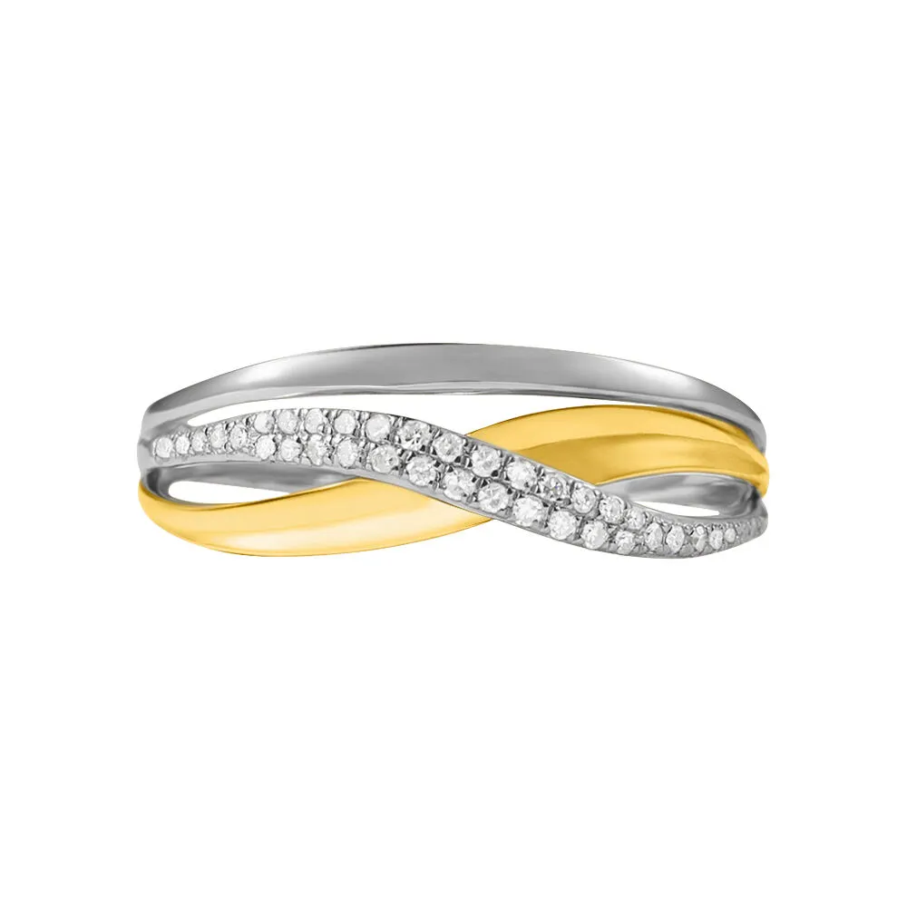 Anello Fascia Sophia Oro Bicolore 375/1000 Diamante Bianco 0,11 ct 1418762