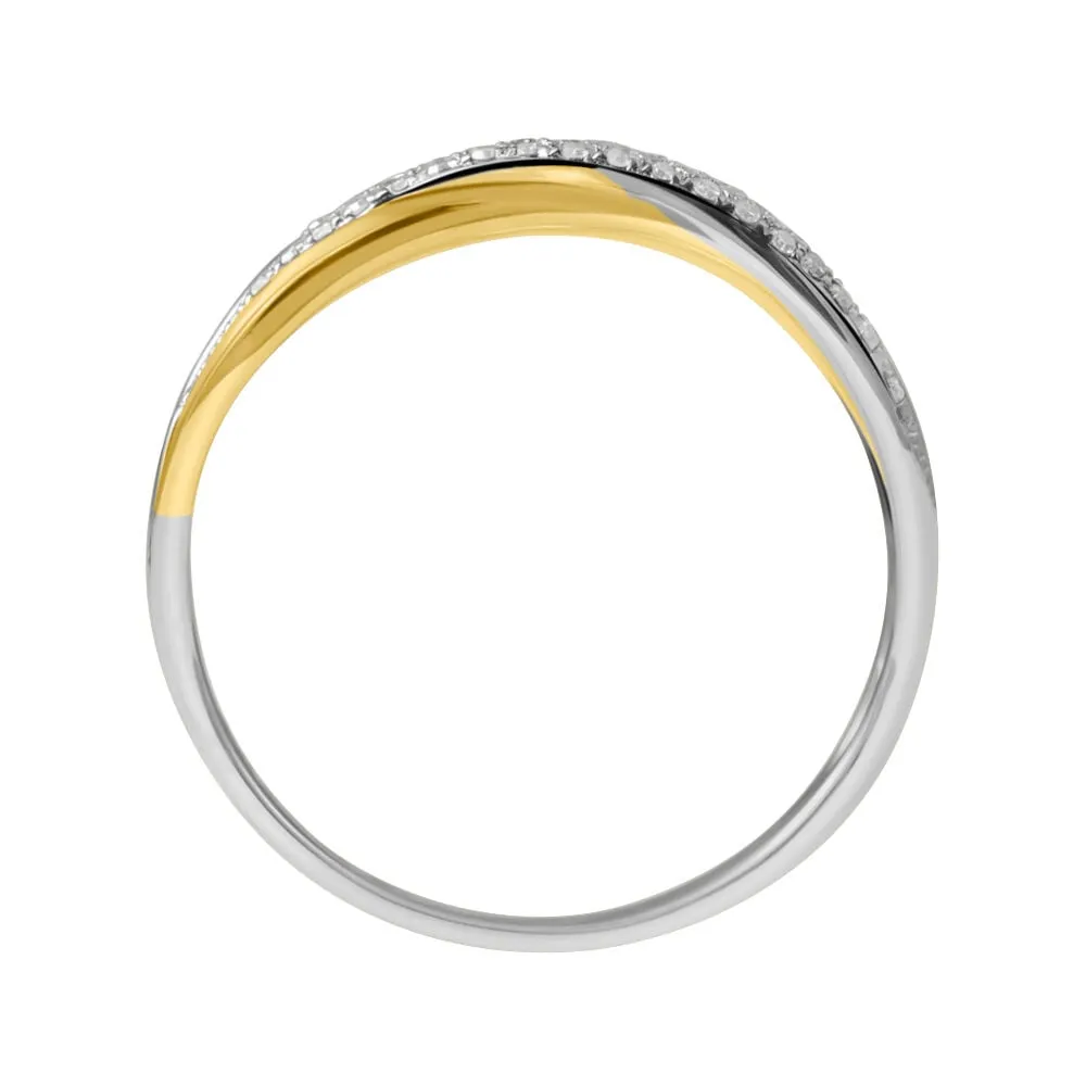 Anello Fascia Sophia Oro Bicolore 375/1000 Diamante Bianco 0,11 ct 1418762