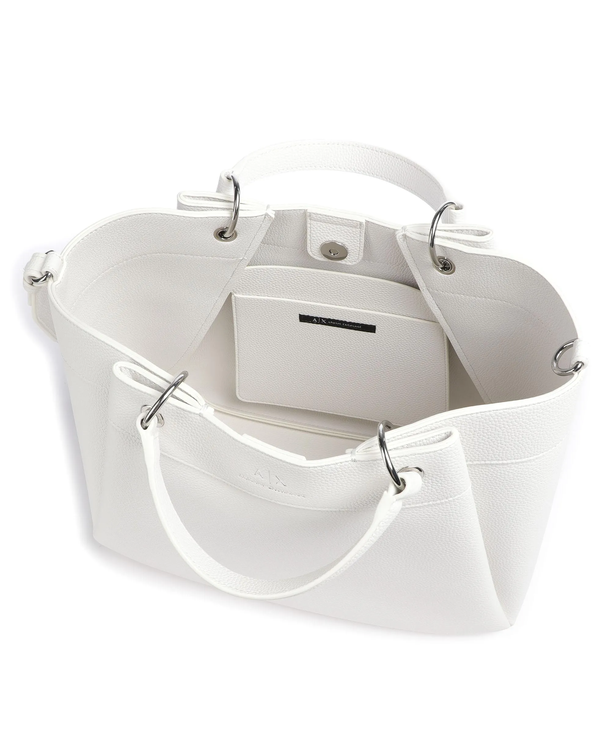 Armani Exchange Wave L Borsa a mano pelle sintetica bianco  
