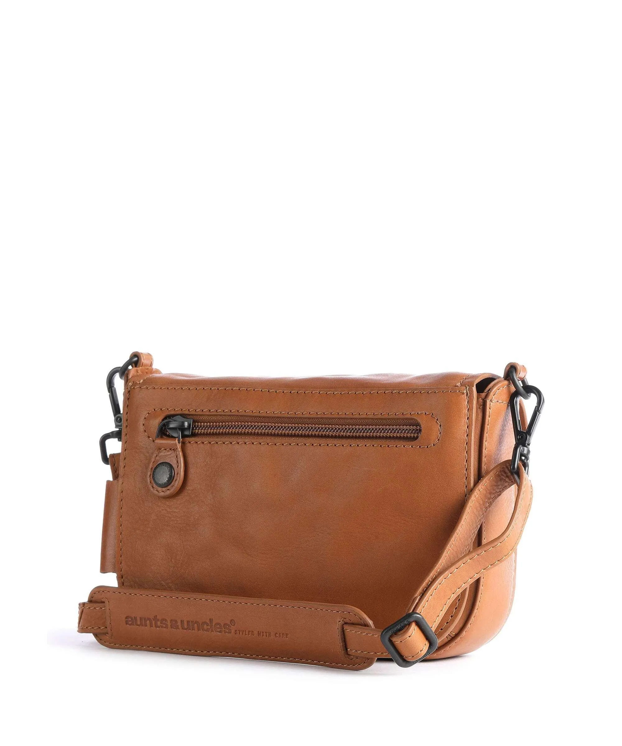  Aunts & Uncles Grandma's Luxury Club Mrs. Waffle Borsa a tracolla pelle di vacchetta grana caramello  