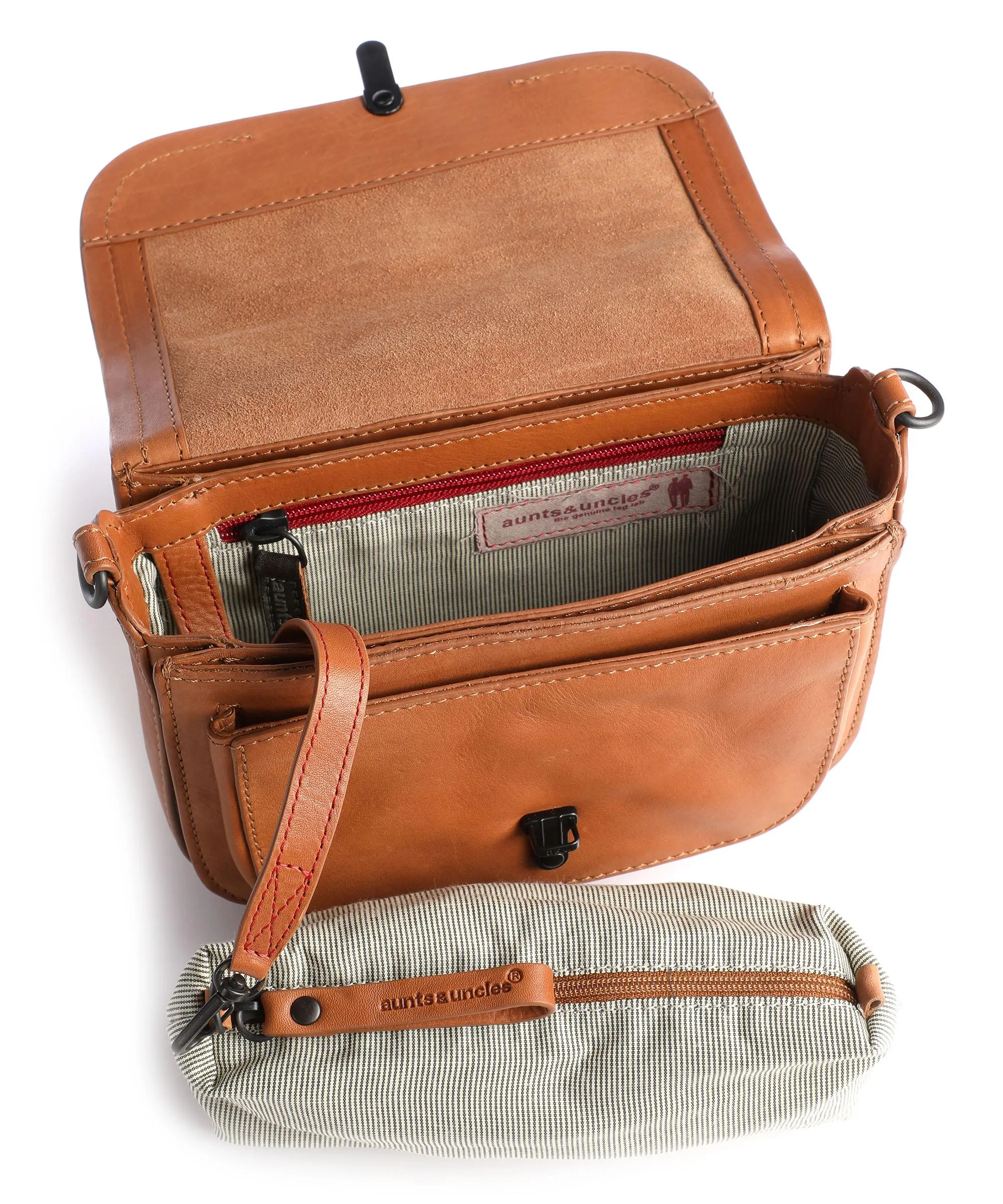  Aunts & Uncles Grandma's Luxury Club Mrs. Waffle Borsa a tracolla pelle di vacchetta grana caramello  