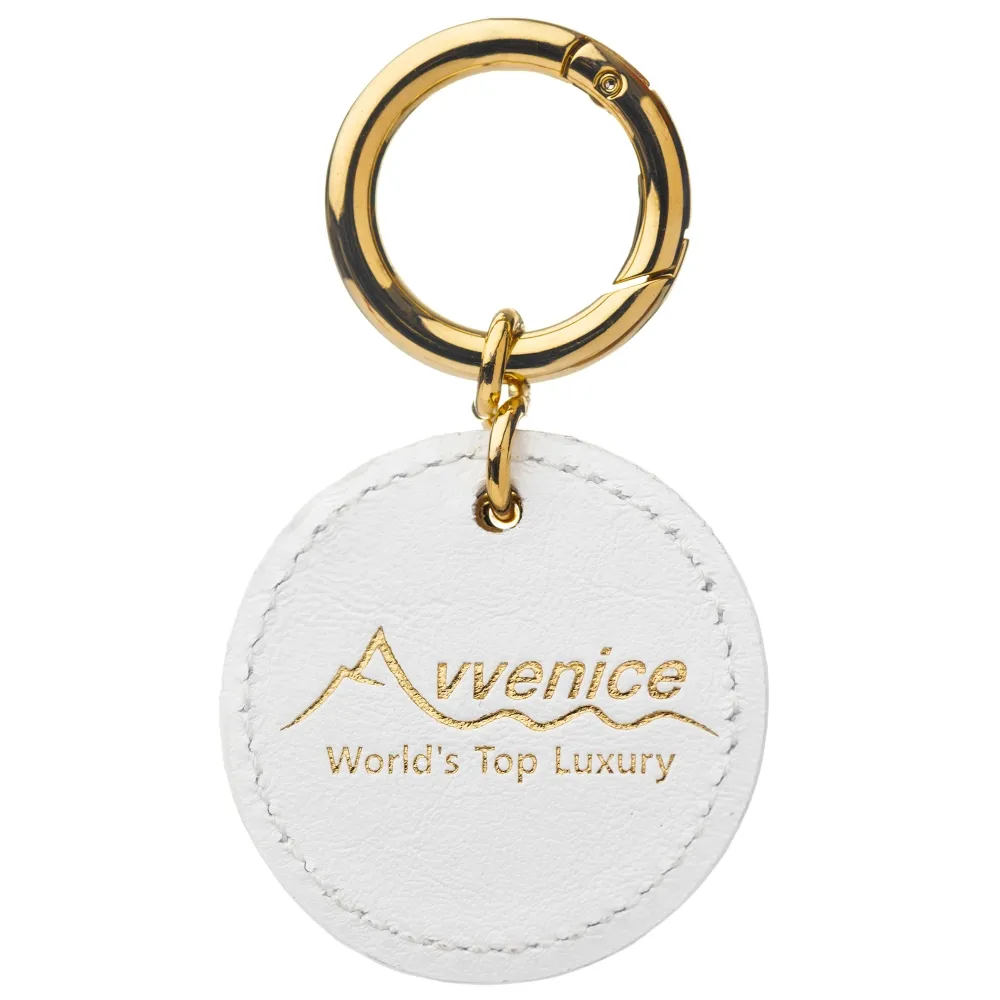 Avvenice - Ciondolo in Pelle Premium - Bianco - Portachiavi - Handmade in Italy - Exclusive Luxury Collection