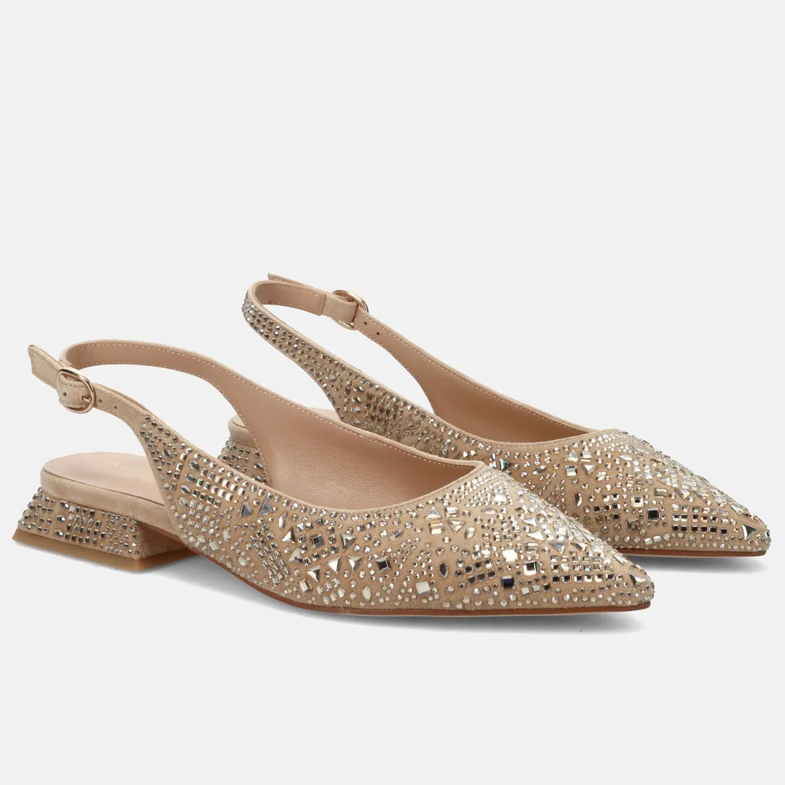 Ballerina Sling Back Alma En Pena in camoscio con strass