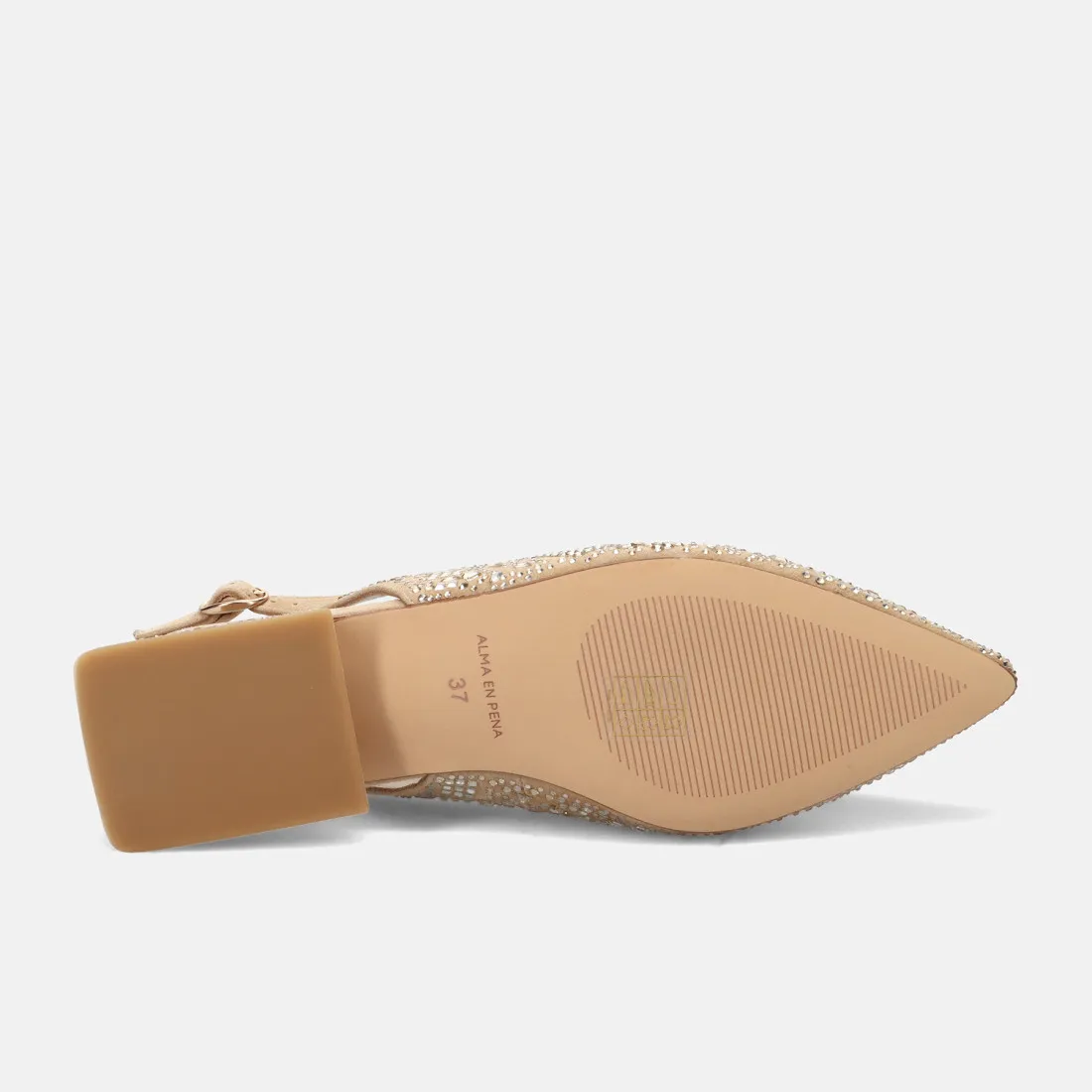 Ballerina Sling Back Alma En Pena in camoscio con strass