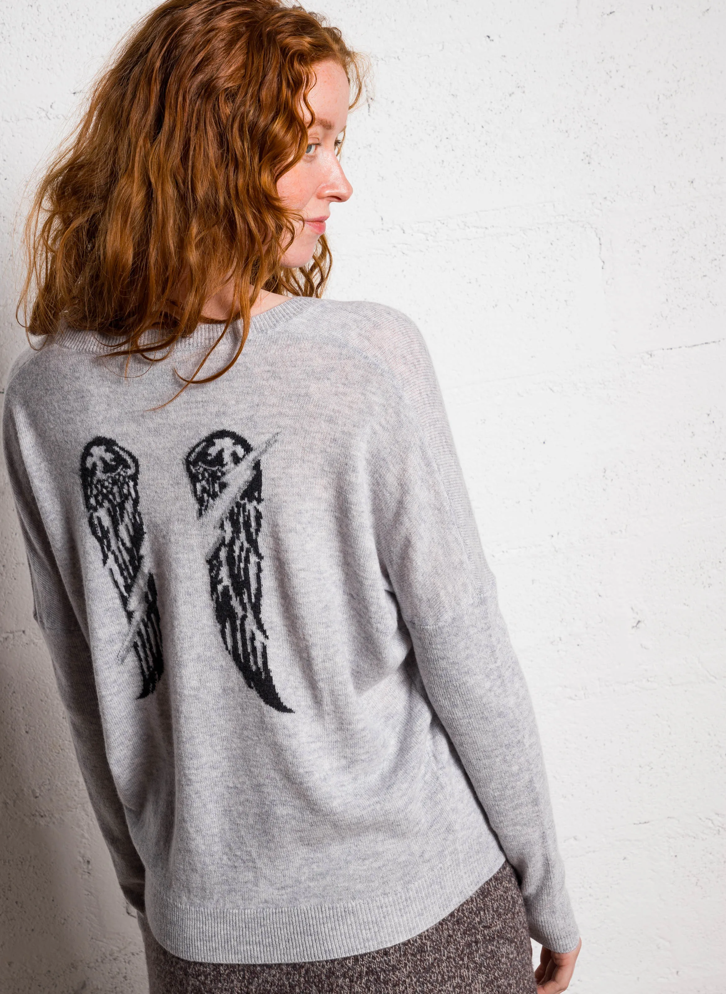  BERENICE   APOLONIA - Maglione girocollo in lana e cashmere misto | Bianco