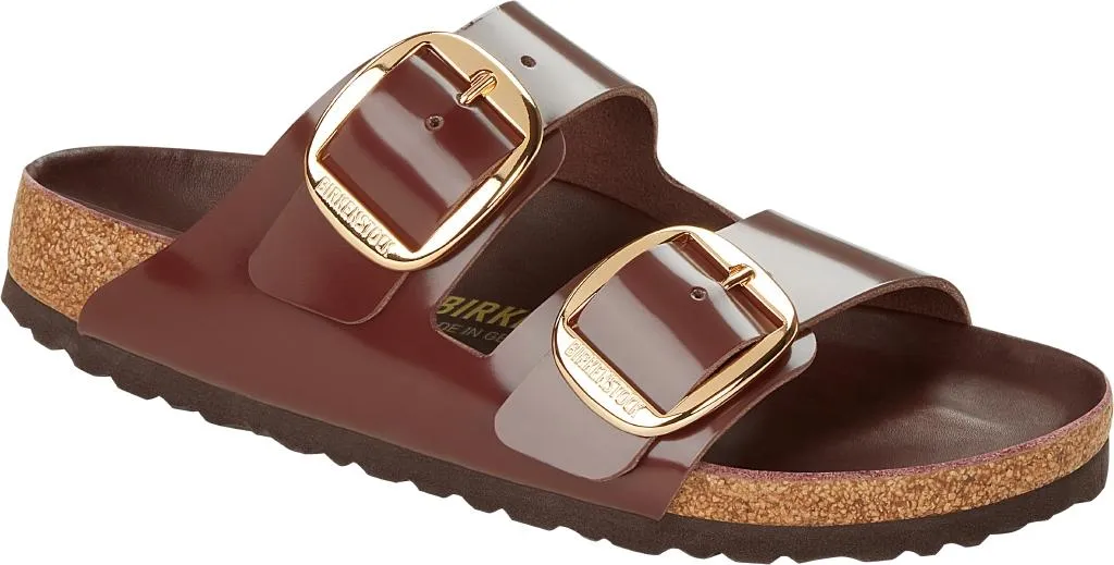 Birkenstock 1021388 Arizona Big Buckle shine chocolat, Natural Leather 