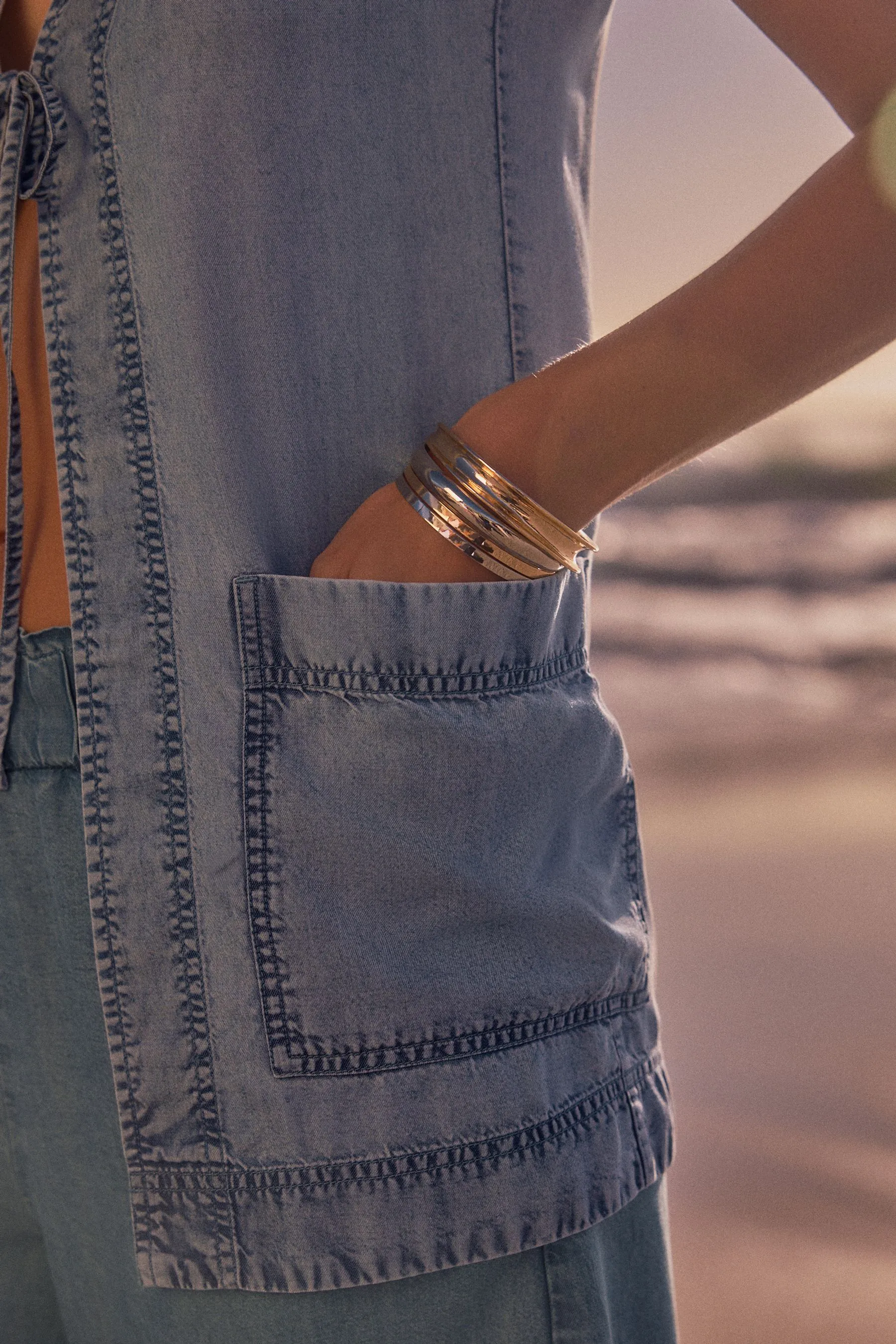 Blu  - 100% TENCEL™ Denim look coordinato