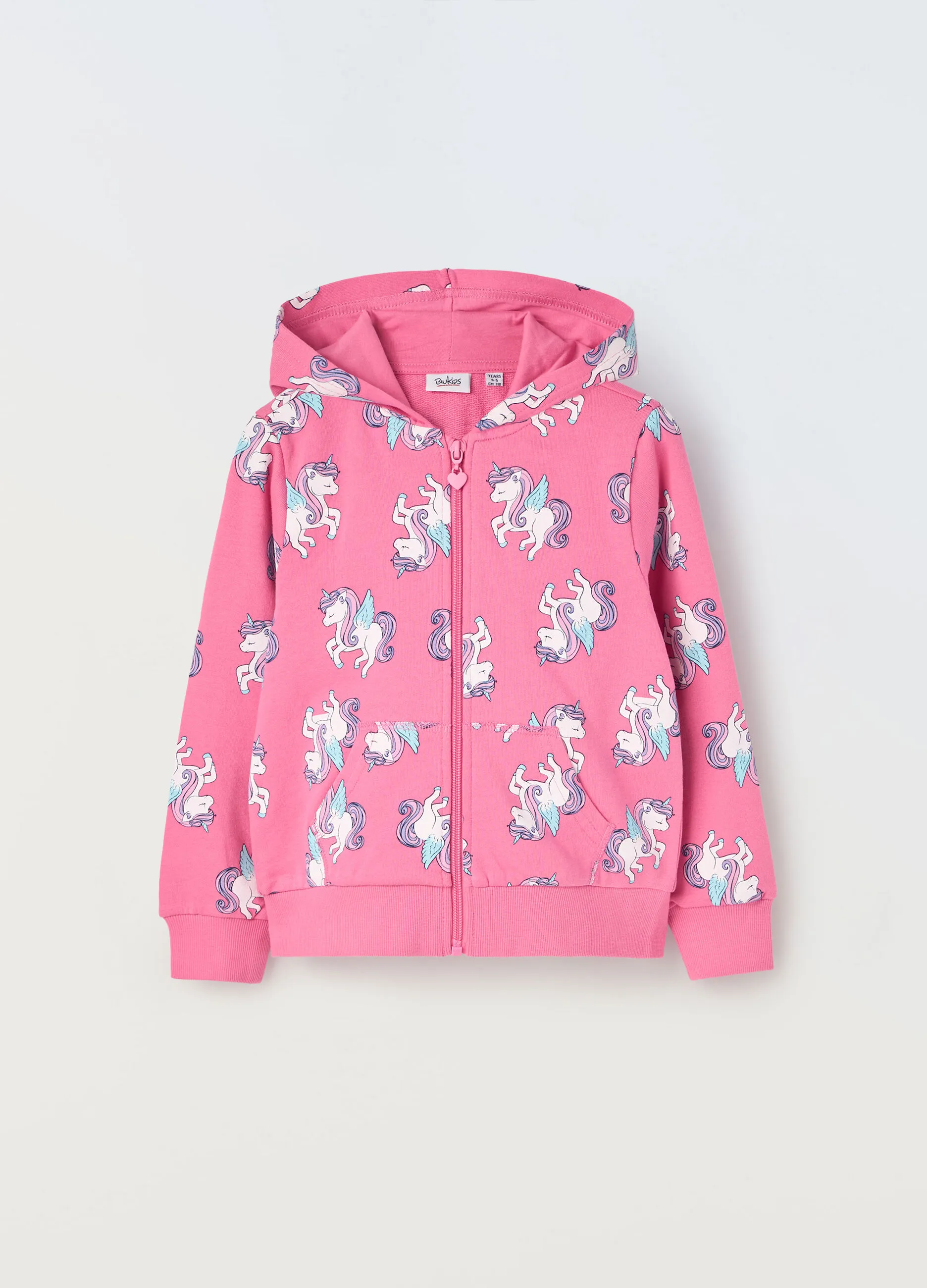 BLUKIDS  Felpa in puro cotone con cappuccio bambina
