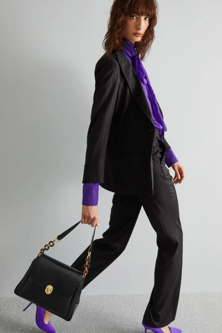 Borsa a trapezio in pelle