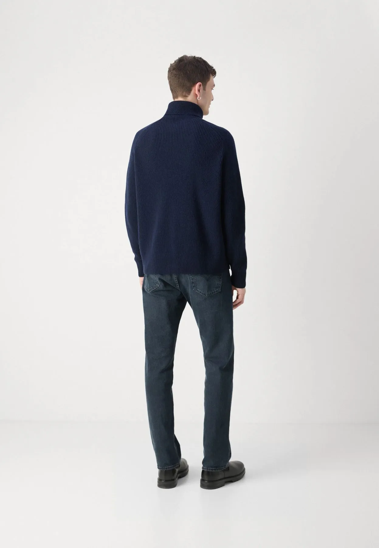 Boss Maglione Collo Alto in Lana Blu - Evento