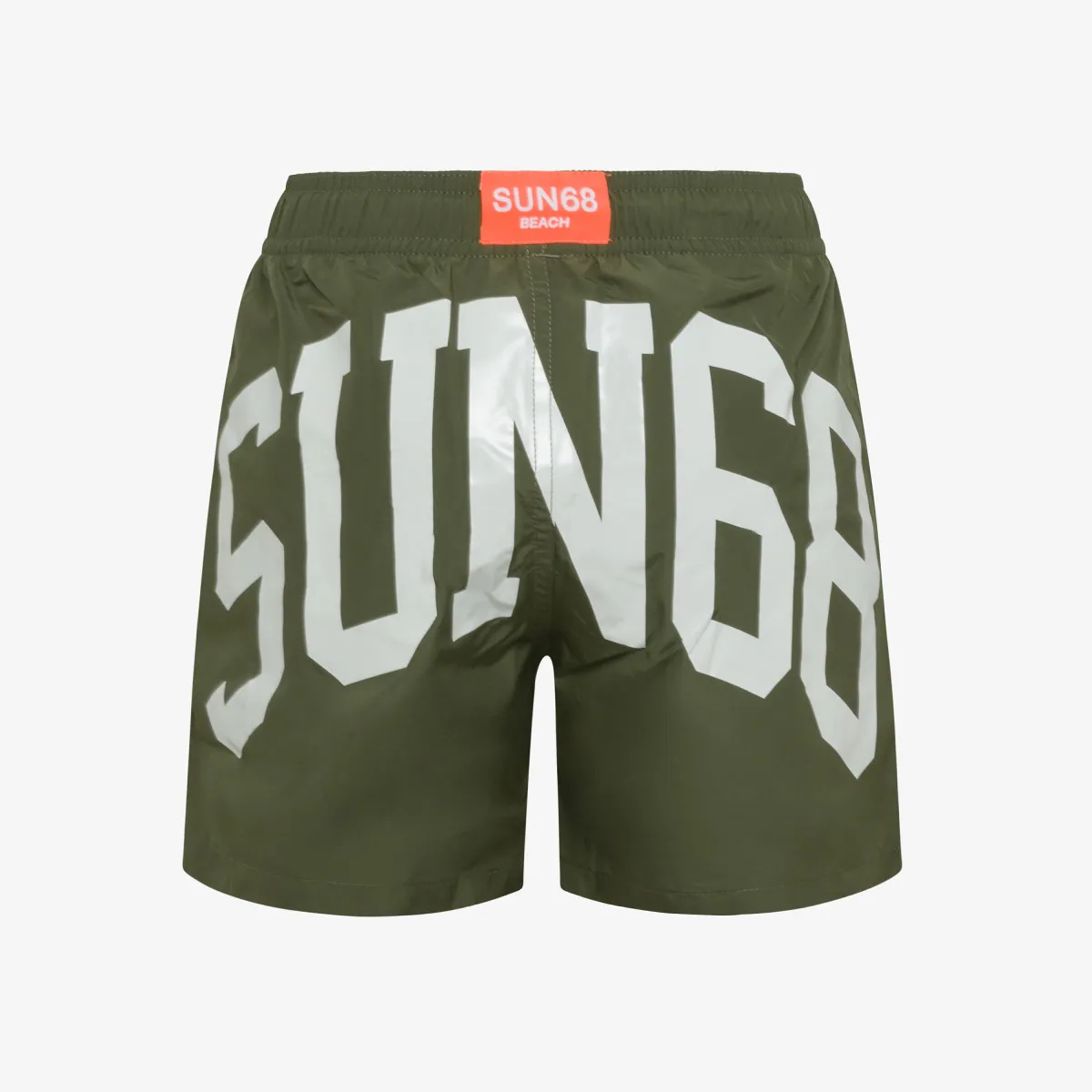BOY'S SWIM PANT BIG LOGO ON BACK MILITARE