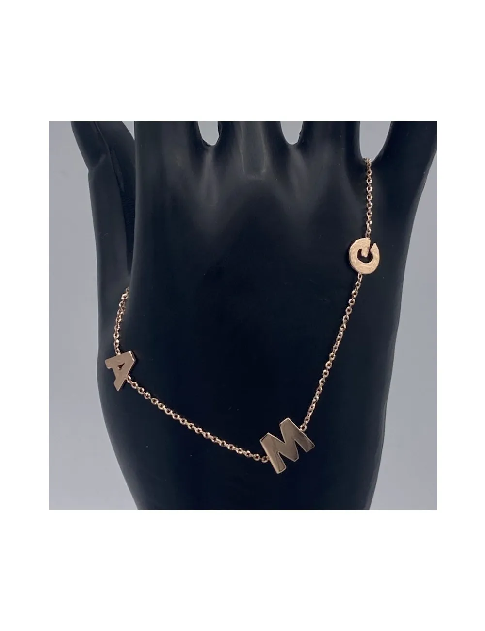 Bracciale in oro rosa con iniziali