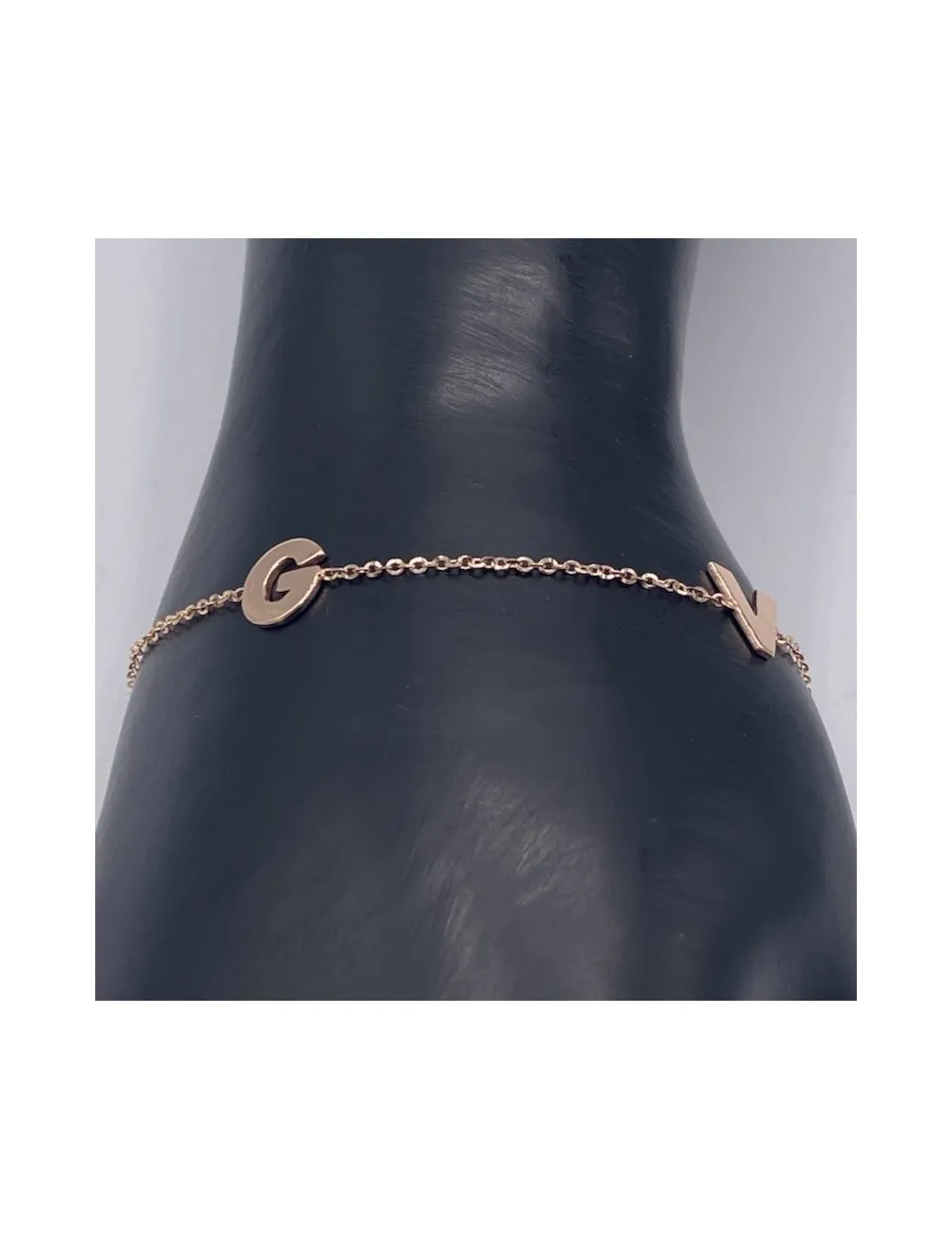 Bracciale in oro rosa con iniziali