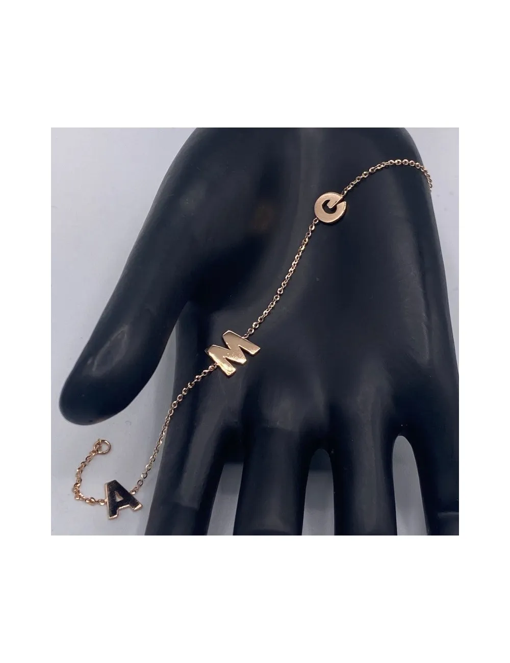 Bracciale in oro rosa con iniziali