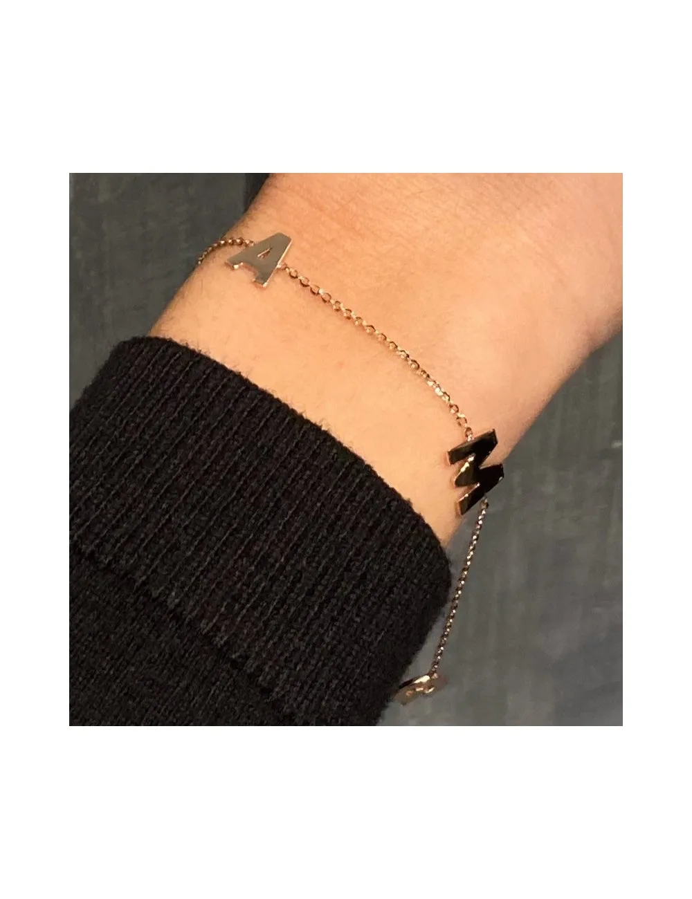 Bracciale in oro rosa con iniziali