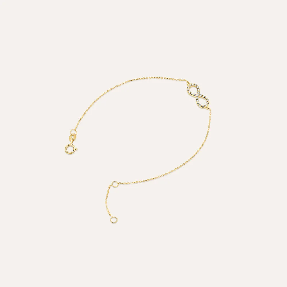 Bracciale Infinito Claire Oro Giallo 375/1000 Cubic Zirconia Bianco 16 + 2 cm 1400067