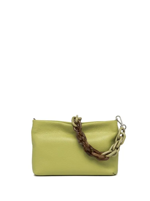 Brenda green clutch bag with resin chain