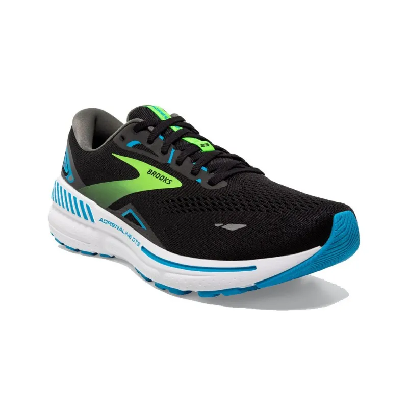 Brooks Adrenaline Gts 23 Nero Azzurro Verde - Scarpe Running Uomo