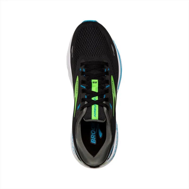 Brooks Adrenaline Gts 23 Nero Azzurro Verde - Scarpe Running Uomo
