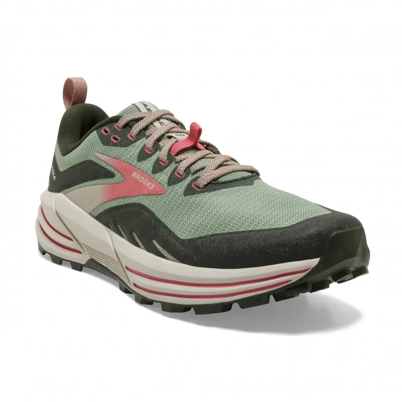 Brooks CASCADIA 16 Scarpe Trail Donna Basil/Duffel Bag/Coral