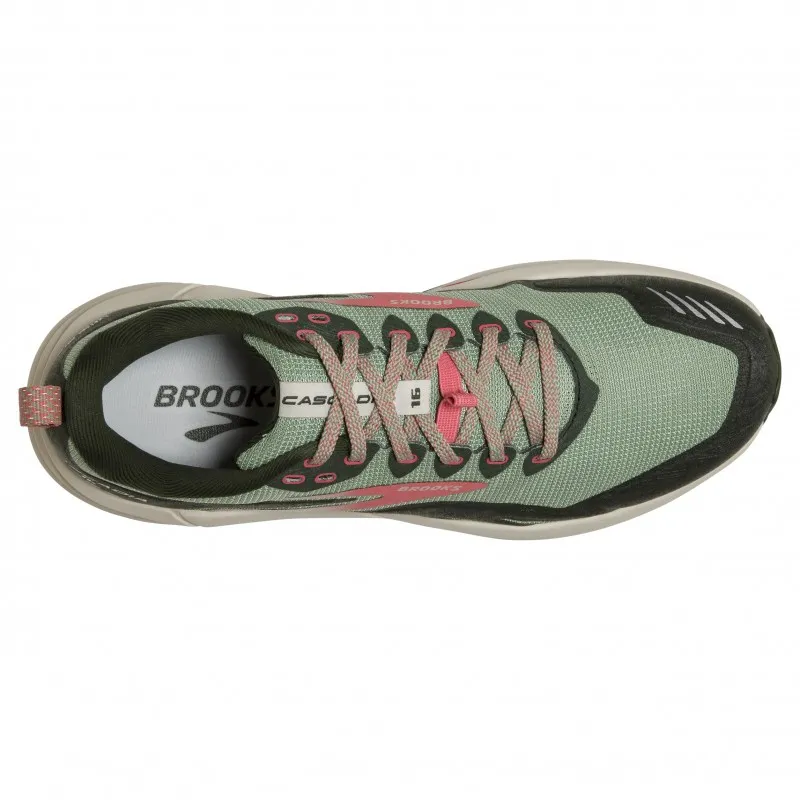 Brooks CASCADIA 16 Scarpe Trail Donna Basil/Duffel Bag/Coral
