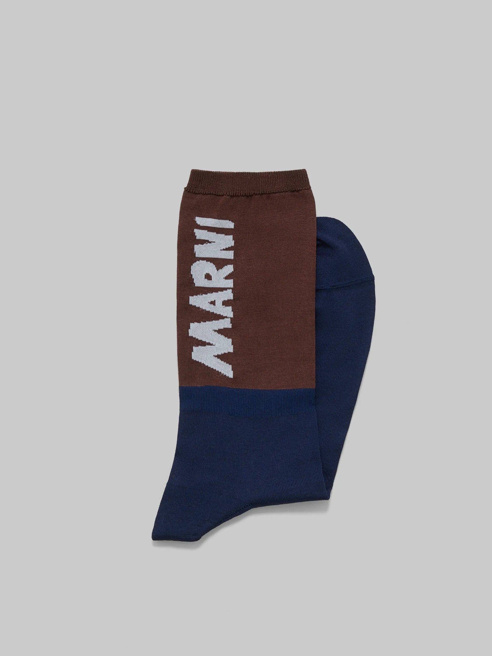 Calzini marroni e blu con logo Marni